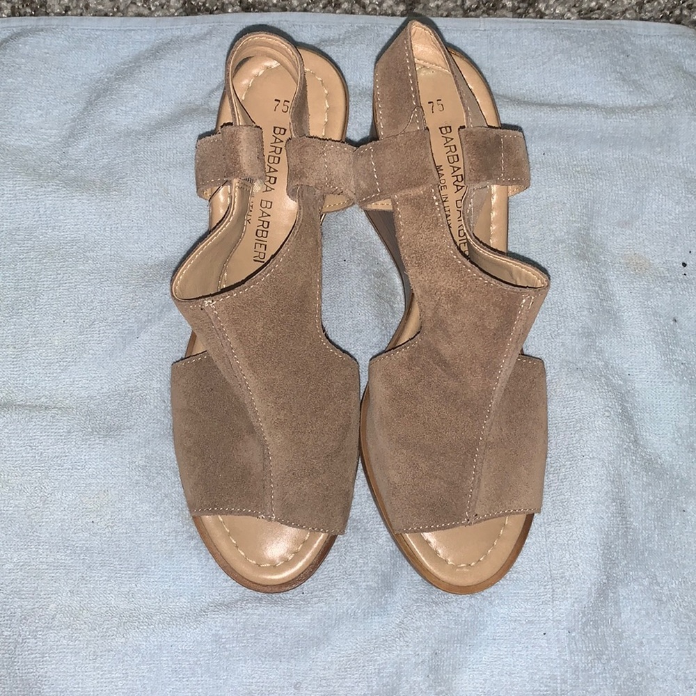 Barbara Barbieri Made in Italy Leather Suede Wedges